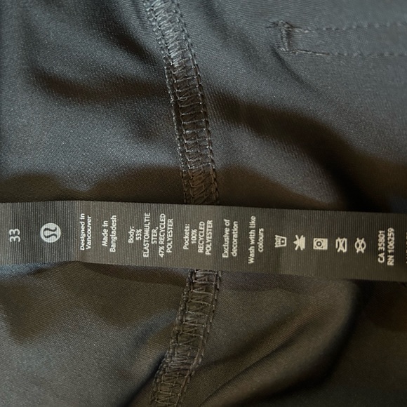 NWOT Lululemon Men’s Classic ABC pant. Size 33. New without tags - Picture 3 of 3